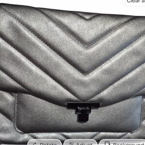 Silver Quilted Clutch